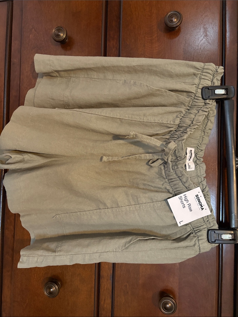 Sonoma Light Green Elastic Waist womens Shorts